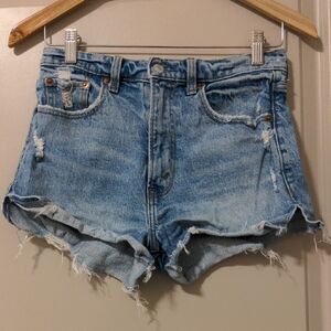 Abercrombie & Fitch Light Blue Distressed Jean Shorts